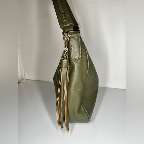 CHARMING CHARLIE Olive green tassel accent shoulder bag - Picture 10 of 13